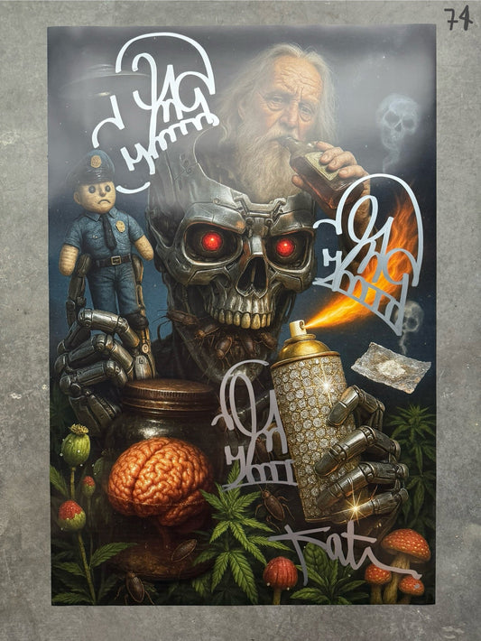 Image of the Toxic God #74 poster laid out.