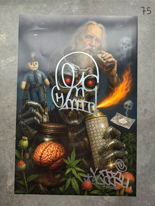 Image of the Toxic God #75 poster laid out.