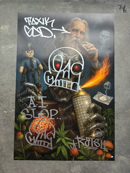 Image of the Toxic God #76 poster laid out.