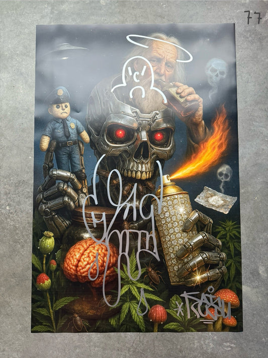 Image of the Toxic God #77 poster laid out.