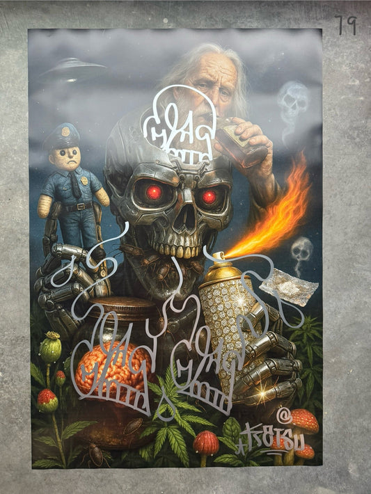 Image of the Toxic God #79 poster laid out.