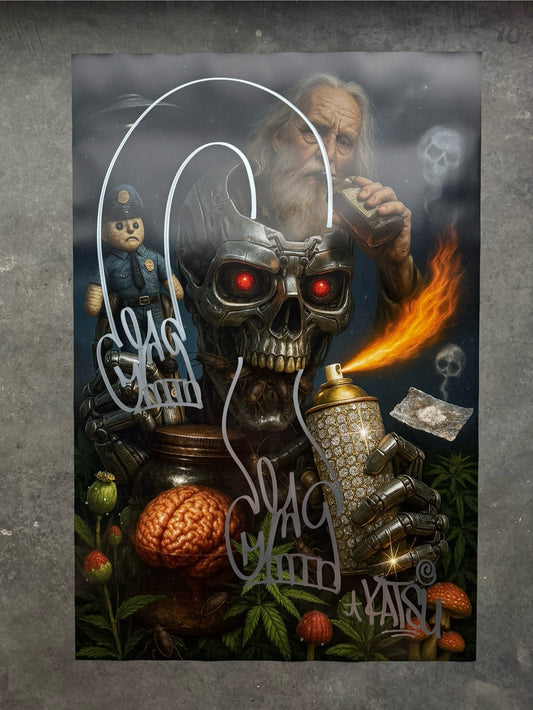 Image of the Toxic God #80 poster laid out.