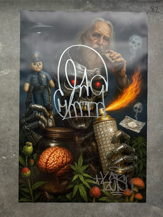 Image of the Toxic God #82 poster laid out.