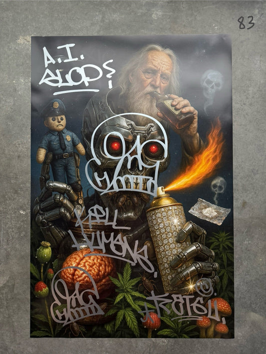 Image of the Toxic God #83 poster laid out.