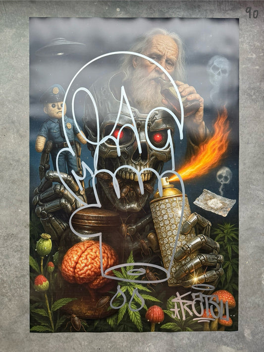 Image of the Toxic God #90 poster laid out.