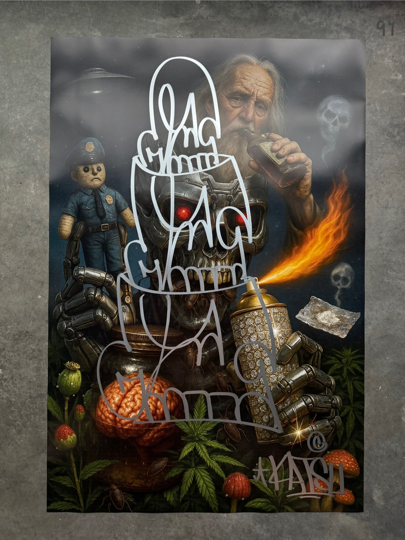 Image of the Toxic God #91 poster laid out.