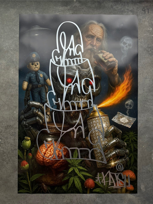 Image of the Toxic God #91 poster laid out.