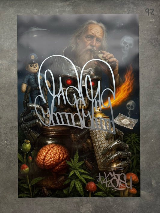 Image of the Toxic God #92 poster laid out.