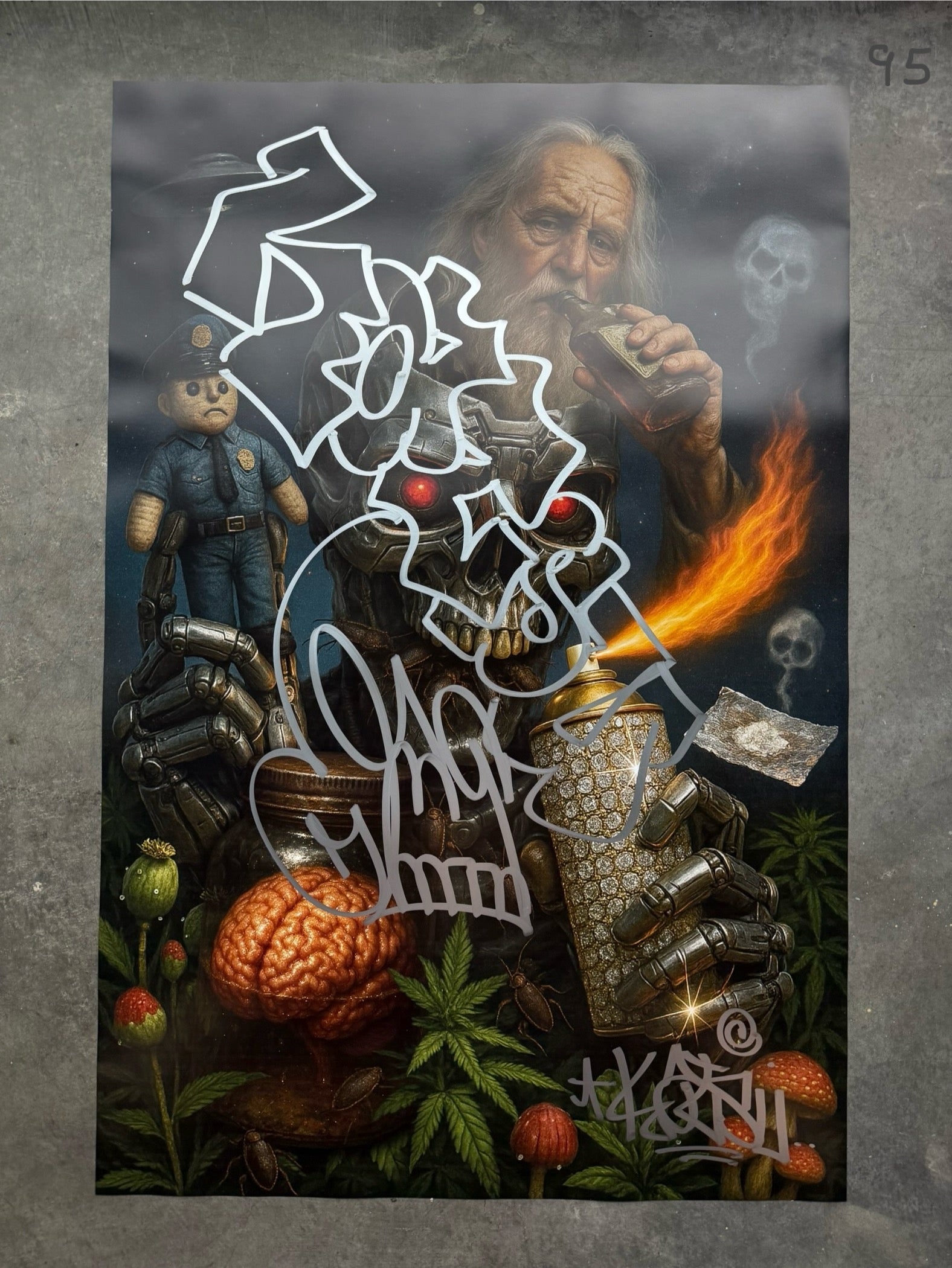 Image of the Toxic God #95 poster laid out.