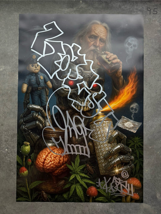 Image of the Toxic God #95 poster laid out.