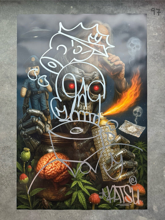 Image of the Toxic God #97 poster laid out.