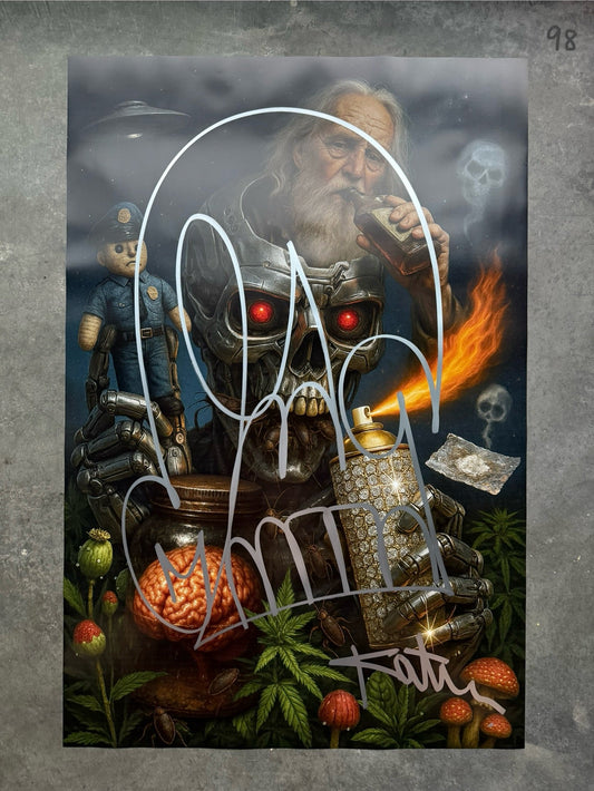 Image of the Toxic God #98 poster laid out.